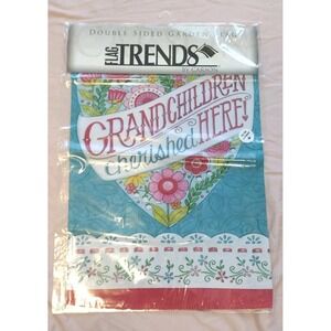 NEW Flag Trends Carson "Grandchildren Cherished‎ Here" Heart Floral Garden Flag